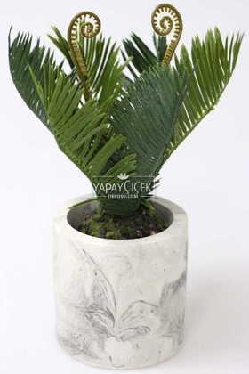 Beton Saksıda Ananas Bitkisi 25 cm - Yapay Çiçek Deposu