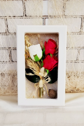 Dekoratif Kuru Çiçek Çerçeve Tablo 24 cm Love - Thumbnail