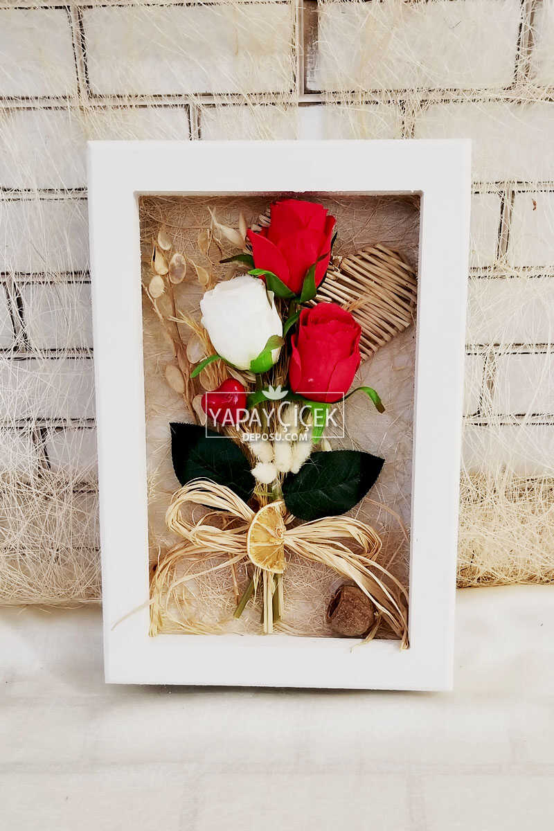 Dekoratif Kuru Çiçek Çerçeve Tablo 30 cm Love DEKORATİF AKSESUAR, Duvar