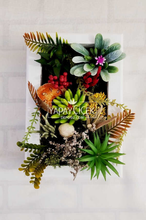 Dekoratif Kuru ve Yapay Çiçek Tablo 24 cm Puzzlewood