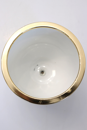 Dekoratif Metal Vazo - Saksı Beyaz Altın 17 cm - Thumbnail