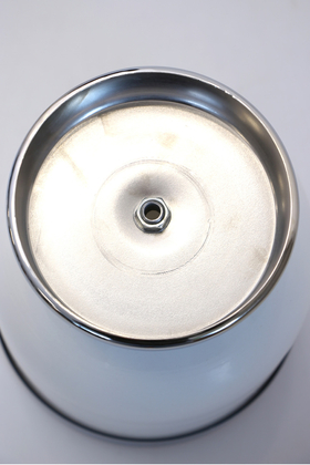 Dekoratif Metal Vazo - Saksı Beyaz Gümüş 20 cm - Thumbnail