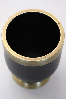 Dekoratif Metal Vazo - Saksı Siyah Bronz 20 cm - Thumbnail