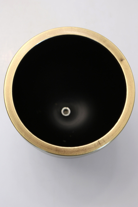 Dekoratif Metal Vazo - Saksı Siyah Bronz 20 cm - Thumbnail