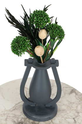 Yapay Çiçek Deposu - Dekoratif Mini Vazoda Kuru Çiçek Tanzimi Model 4