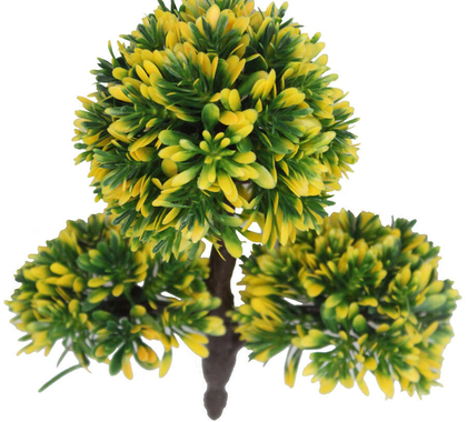 Dekoratif Küçük Yapay Şimşir Ağacı Sarı - Thumbnail