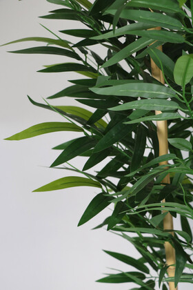 Metal Siyah Gold Saksıda Yapay Bambu Ağacı Premium İri Yapraklı 175 cm - 4