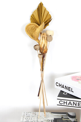 Yapay Çiçek Deposu - Dekoratif Tropikal Kuru Çiçek Buketi Vazo Çiçeği 50 cm Set 2