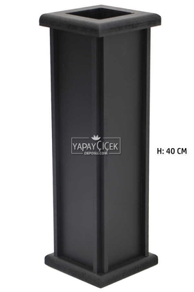 Yapay Çiçek Deposu - 40 cm Siyah Ahşap Vazo Trend Model