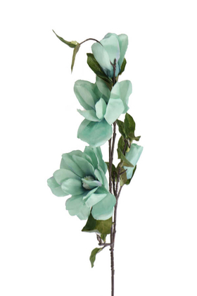 Yapay Çiçek Deposu - Dekoratif Uzun Dal Saçaklı Manolya Turkuaz