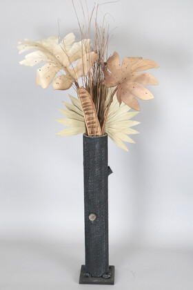 Yapay Çiçek Deposu - Ahşap Budaklı Vazoda Tropik Çiçek Aranjmanı 110 cm Model 1