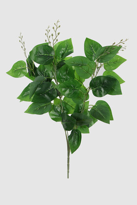 Yapay Çiçek Deposu - Yapay Yaprak Bitki Demeti Oval Model 50 cm Koyu Yeşil