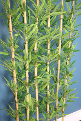 Kırçıllı Yaprak 6 Çubuklu Gri Saksıda Bambu Seperatör (20x70x200cm) - Thumbnail