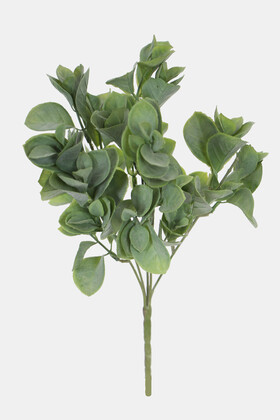 Yapay Çiçek Deposu - Yapay Küçük Dekor Bitkisi Kalın Yaprak Tozlu Model