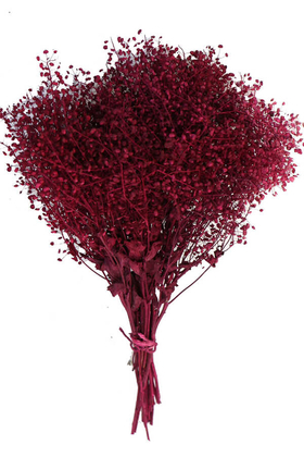 Yapay Çiçek Deposu - Kuru Çiçek Kalp Otu Demeti Bordo