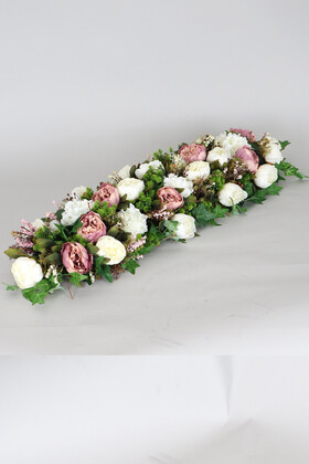 Yapay Çiçek Deposu - Düğün Nişan Söz Masa Çiçeği Hazır Tag Çiçeği 25 cm x 100 cm Model 2