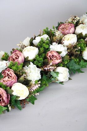 Düğün Nişan Söz Masa Çiçeği Hazır Tag Çiçeği 25 cm x 100 cm Model 2 - Thumbnail