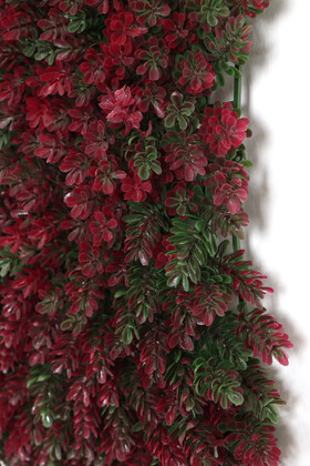Yapay Çamdalı Model Duvar Bitki Kaplaması 50x50 cm Yeşil-Fuşya - Thumbnail
