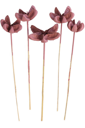 Yapay Çiçek Deposu - Tropic Bullet Flower Kuru Çiçek Tropik 5li Soft Pembe
