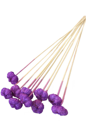 Yapay Çiçek Deposu - 10lu Paras Ped Bleach on Stem 45 cm Canlı Mor