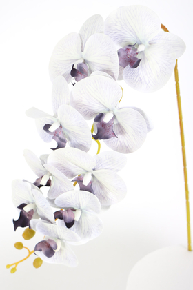 Yapay Çiçek Deposu - Yapay Dal Baskılı Orkide Çiçeği 88 cm Gri Mor
