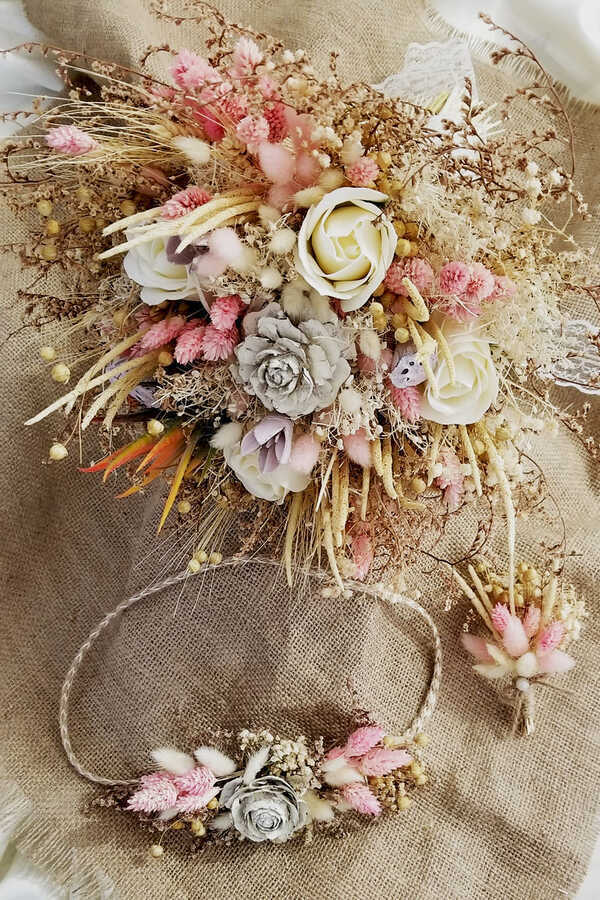 Gelin Buketi Elsa 3lü Set