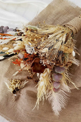 Yapay Çiçek Deposu - Gelin Buketi Eldora 2li Set