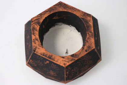 Handmade Beton Saksı 6.5 cm Model-12 Eskitme Bakır - Thumbnail