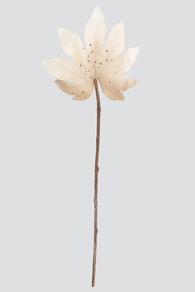 Yapay Büyük Tek Dal Japon Çınarı Yaprağı 73 cm Pastel Krem - 2