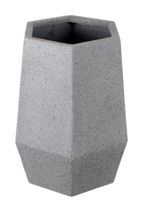 Fiber Stone Saksı Altıgen Model Beton Dokulu 60 cm Gri-Siyah (Kırılmaz-Çizilmez) - Yapay Çiçek Deposu