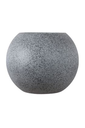 Fiber Stone Saksı Büyük Küre Model Beton Dokulu 50 cm Gri-Siyah (Kırılmaz-Çizilmez) - 3