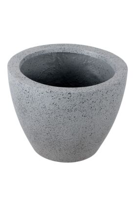 Fiber Stone Saksı Konik Model Beton Dokulu 40 cm Gri-Siyah (Kırılmaz-Çizilmez) - Yapay Çiçek Deposu
