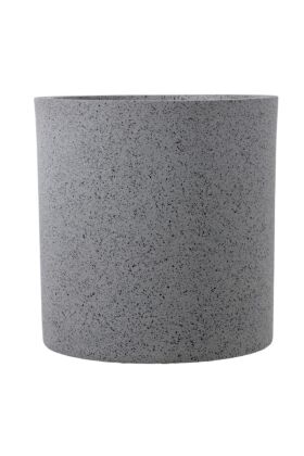Fiber Stone Saksı Silindir Model Beton Dokulu 35 cm Gri-Siyah (Kırılmaz-Çizilmez) - 3