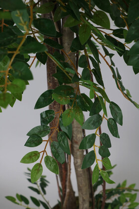 Paslanmaz Çelik Saksıda Yapay Benjamin Ağacı (Ficus benjamina) 180 cm - Thumbnail
