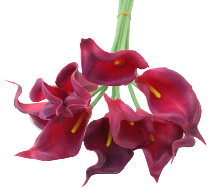 Yapay 10lu Kuyruku Islak Gala Çiçeği Demeti Fuşya - Thumbnail
