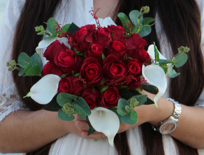 Kırmızı Güller Gala Şöleni Gelin Çiçeği Case 2li Set - Thumbnail