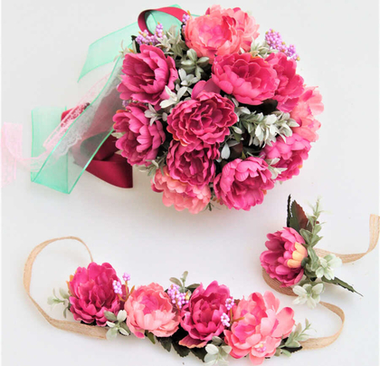 Gelin Buketi Lilya Gelin Çiçeği 3lü Set - 3