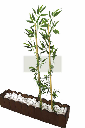 Gerçek Bambu Yapay Yeşil Yapraklı 115 cm - 3