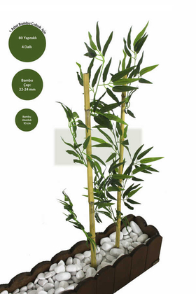Gerçek Bambu Yapay Yeşil Yapraklı 95 cm - Yapay Çiçek Deposu