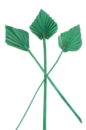 Yapay Çiçek Deposu - 3lü Kuru Tropic Palm Spear Yeşil