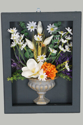 Dekoratif Çiçekli Çerçeve Tablo 28cmx37cm Kod:132 - Yapay Çiçek Deposu