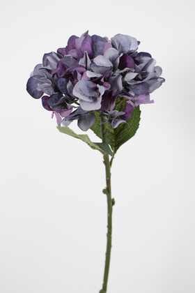 Yapay Çiçek Deposu - Yapay Tek Dal Pastel Ortanca Dalı 58 cm Gri