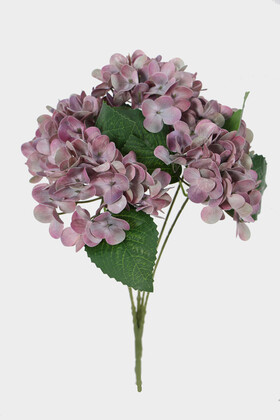 Yapay Çiçek Deposu - Yapay Lüx 5 Dallı Islak Ortanca Demeti 45 cm Gül Kurusu