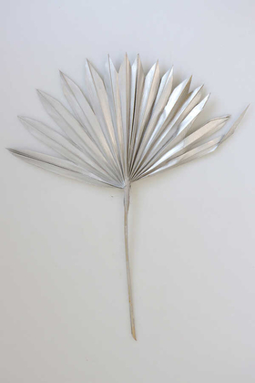 Yapay Çiçek Deposu - 4lü Kuru Tropic Palmiye Yaprağı 40 cm Silver