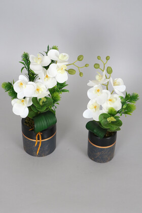 Exclusive Saksıda 5 ve 7 Kandilli Mini Yapay Islak Orkide Tanzimi 2li Set 30 cm - Thumbnail
