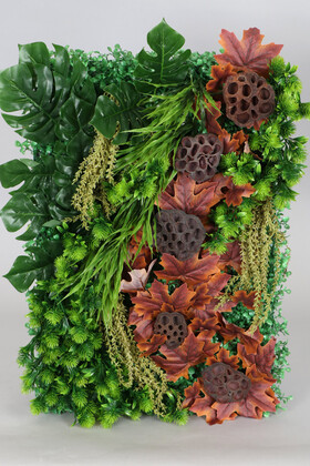 Yapay Çiçek Deposu - Yapay Dikey Bitki Hazır Duvar Paneli 45 cm x 65 cm Model 4