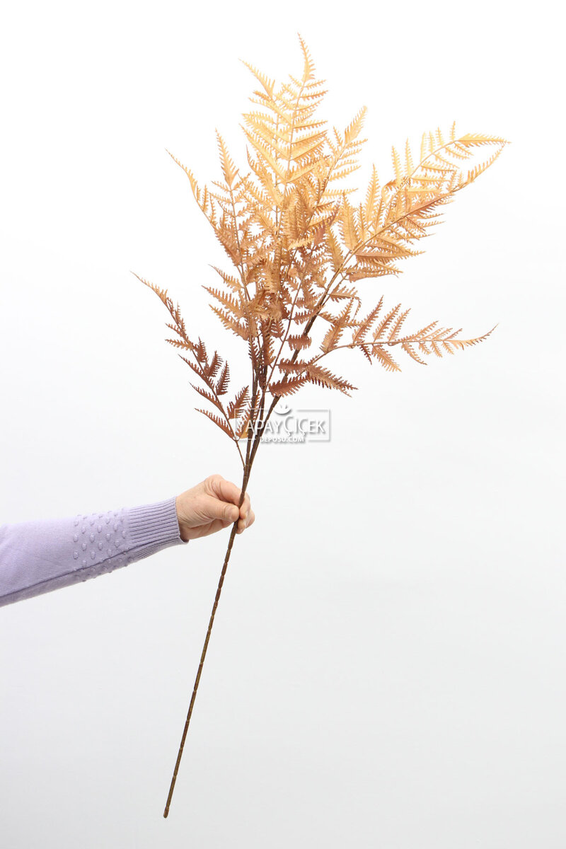Yapay Retro Uzun Eğrelti Dalı 100 Cm Kahverengi