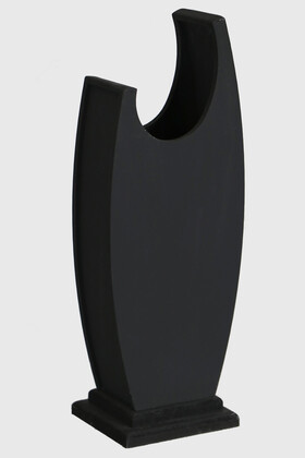 Yapay Çiçek Deposu - 50 cm Hilal Model Ahşap Vazo Siyah