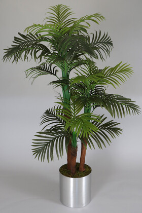 Gri Metal Saksılı Yapay Areka Palmiye Ağacı 180 cm - Thumbnail