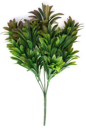 Yapay Çiçek Deposu - Yapay Meksika Yeşillik Bitki Demeti 32 cm Yeşil-Kızıl
